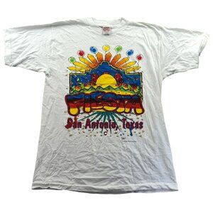 Super Sunny Mens Fiesta San Antonio Texas T-Shirt Large Heavy Cotton Graphic Tee